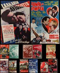 4h431 LOT OF 17 MOSTLY UNFOLDED FINNISH POSTERS '50s-60s great images from a variety of movies!