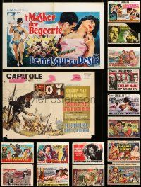 4h453 LOT OF 16 MOSTLY FORMERLY FOLDED BELGIAN POSTERS '60s-80s a variety of movie images!