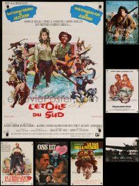 4h436 LOT OF 10 FORMERLY FOLDED FRENCH 23x32 POSTERS '70s-90s a variety of great movie images!