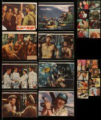 4h128 LOT OF 24 HEAVILY TRIMMED LOBBY CARDS '40s-60s great scenes from a variety of movies!