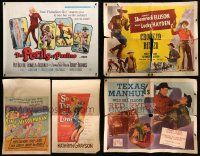 4h563 LOT OF 5 MOSTLY FOLDED HALF-SHEETS AND WINDOW CARDS '50s-60s great movie images!