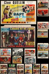 4h448 LOT OF 26 MOSTLY FORMERLY FOLDED BELGIAN POSTERS '50s-80s a variety of cool movie images!