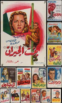 4h428 LOT OF 14 FORMERLY FOLDED EGYPTIAN POSTERS '60s a variety of movie images!
