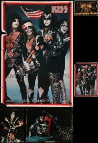 4h568 LOT OF 8 UNFOLDED KISS COMMERCIAL MUSIC POSTERS '70s great rock 'n' roll images!