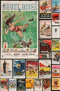 4h071 LOT OF 25 FOLDED ONE-SHEETS '50s-90s great images from a variety of different movies!