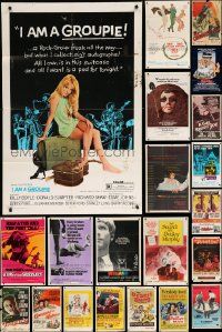 4h036 LOT OF 79 FOLDED ONE-SHEETS '50s-80s great images from a variety of different movies!