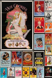 4h086 LOT OF 53 FOLDED SEXPLOITATION ONE-SHEETS '70s-80s great images from sexy movies!
