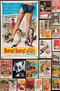 4h050 LOT OF 59 FOLDED ONE-SHEETS '50s-80s great images from a variety of different movies!