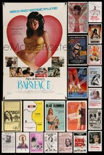 4h083 LOT OF 105 FOLDED SEXPLOITATION ONE-SHEETS '70s-80s great images from sexy movies!