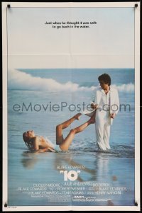 4j004 '10' int'l 1sh '79 Blake Edwards, great image of Dudley Moore & sexy Bo Derek on the beach!