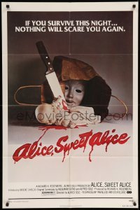 4j036 ALICE SWEET ALICE 1sh '77 first Brooke Shields, disturbing knife-in-doll image!