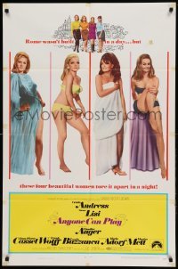 4j049 ANYONE CAN PLAY 1sh '68 sexy near-naked Ursula Andress, Virna Lisi, Claudine Auger & Mell!