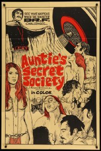 4j059 AUNTIE'S SECRET SOCIETY 1sh '60s wild sexy artwork, see what happens!