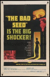 4j067 BAD SEED 1sh '56 the big shocker about really bad terrifying little Patty McCormack!