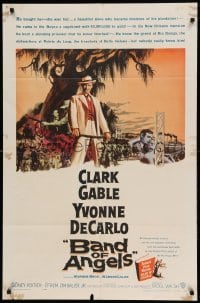 4j071 BAND OF ANGELS 1sh '57 Clark Gable buys beautiful slave mistress Yvonne De Carlo!
