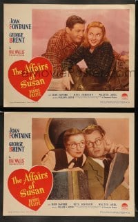 4k905 AFFAIRS OF SUSAN 2 LCs '45 sexy Joan Fontaine, Dennis O'Keefe and Don DeFore!