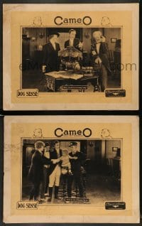 4k926 DOG SENSE 2 LCs '23 wacky silent comedy images starring Neal Burns and Charlotte Merriam!