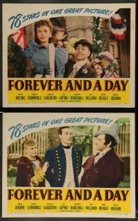 4k931 FOREVER & A DAY 2 LCs '43 Brian Aherne, Claude Rains, Ray Milland & Ida Lupino