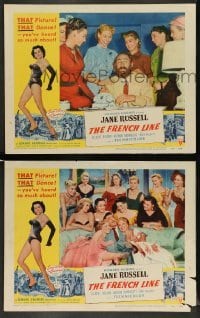 4k932 FRENCH LINE 2 2D LCs '54 Howard Hughes, sexy Jane Russell, Gilbert Roland!