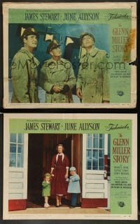 4k936 GLENN MILLER STORY 2 LCs '54 James Stewart in the title role, June Allyson!