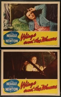 4k997 WINGS & THE WOMAN 2 LCs '42 Anna Neagle as Amy Johnson, famous female aviator!