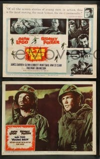 4k060 ALL THE YOUNG MEN 8 LCs '60 Alan Ladd & Sidney Poitier deal with race relations in Korean War