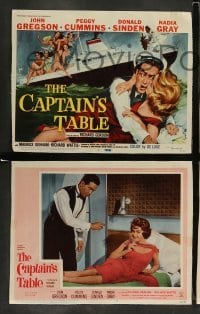 4k136 CAPTAIN'S TABLE 8 LCs '60 John Gregson & sexy Peggy Cummins on ocean cruise!
