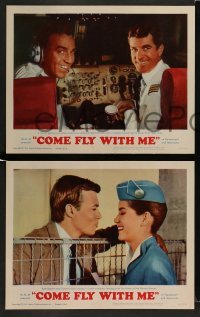 4k153 COME FLY WITH ME 8 LCs '63 Dolores Hart, Hugh O'Brian, Boehm, Tiffin, Malden!