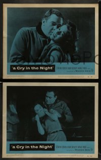4k879 CRY IN THE NIGHT 3 LCs '56 how did nice 18 year-old Natalie Wood fall so far!