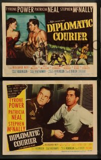 4k203 DIPLOMATIC COURIER 8 LCs '52 cool image of Tyrone Power, Stephen McNally, Karl Malden!