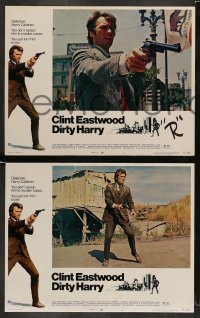 4k204 DIRTY HARRY 8 LCs '71 great images of Clint Eastwood, Don Siegel crime classic!