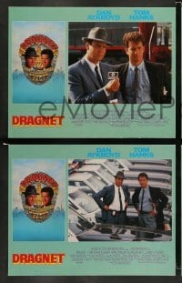 4k211 DRAGNET 8 LCs '87 Dan Aykroyd as detective Joe Friday with Tom Hanks, border art by McGinty!