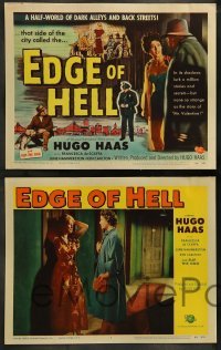 4k219 EDGE OF HELL 8 LCs '56 Hugo Haas in a half-world of dark alleys & back streets, film noir!
