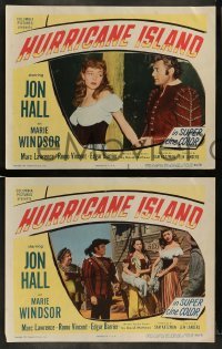 4k361 HURRICANE ISLAND 8 LCs '51 lady pirate Marie Windsor is on the loose, Jon Hall!
