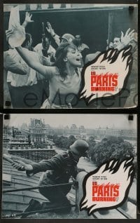 4k387 IS PARIS BURNING 8 LCs '66 Rene Clement's Paris brule-t-il, World War II all-star cast!