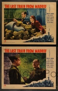4k834 LAST TRAIN FROM MADRID 5 LCs '37 Dorothy Lamour, Lew Ayres, Anthony Quinn, Lionel Atwill!