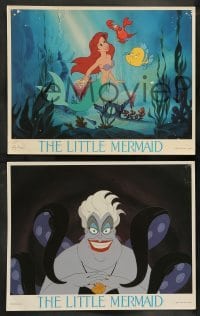 4k441 LITTLE MERMAID 8 LCs '89 Disney underwater cartoon, cool images of Ariel & cast!