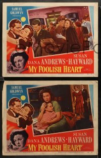 4k895 MY FOOLISH HEART 3 LCs '50 Susan Hayward & Dana Andrews, written by J.D. Salinger!