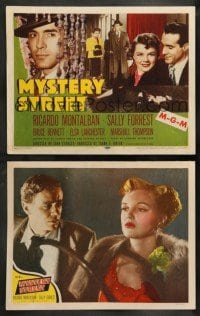 4k522 MYSTERY STREET 8 LCs '50 Ricardo Montalban, Sally Forrest. John Sturges film noir!