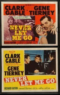 4k531 NEVER LET ME GO 8 LCs '53 Clark Gable & pretty Gene Tierney get married!