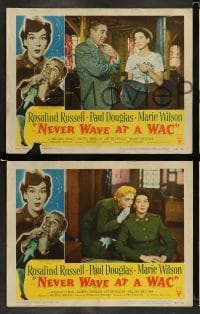 4k532 NEVER WAVE AT A WAC 8 LCs '53 great images of Rosalind Russell + Paul Douglas!