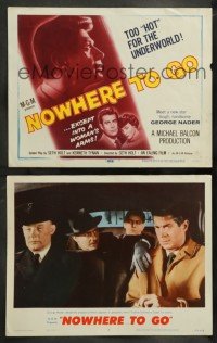 4k548 NOWHERE TO GO 8 LCs '59 tough handsome George Nader is too hot for the underworld!
