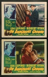 4k810 ON DANGEROUS GROUND 7 LCs '51 Nicholas Ray noir classic, Robert Ryan & Ida Lupino!