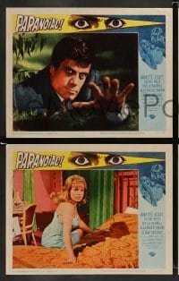 4k577 PARANOIAC 8 LCs '63 angry Oliver Reed & Janette Scott by dart board!
