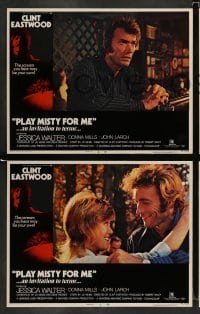 4k594 PLAY MISTY FOR ME 8 LCs '71 classic Clint Eastwood, Jessica Walter, an invitation to terror!
