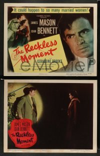 4k618 RECKLESS MOMENT 8 LCs '49 James Mason, Joan Bennett, directed by Max Ophuls!