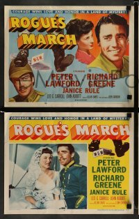 4k628 ROGUE'S MARCH 8 LCs '52 Peter Lawford, Janice Rule & Richard Greene in a land of mystery!