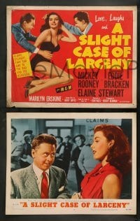 4k655 SLIGHT CASE OF LARCENY 8 LCs '53 Mickey Rooney, Eddie Bracken & Marilyn Erskine!