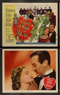 4k698 THERE'S A GIRL IN MY HEART 8 LCs '49 pretty Elyse Knox, Lee Bowman and Lon Chaney Jr.!