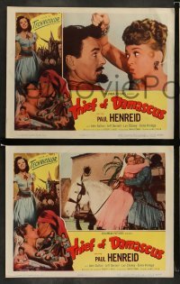 4k699 THIEF OF DAMASCUS 8 LCs '52 cool images of Paul Henreid, sexy Jeff Donnell and Elena Verdugo!